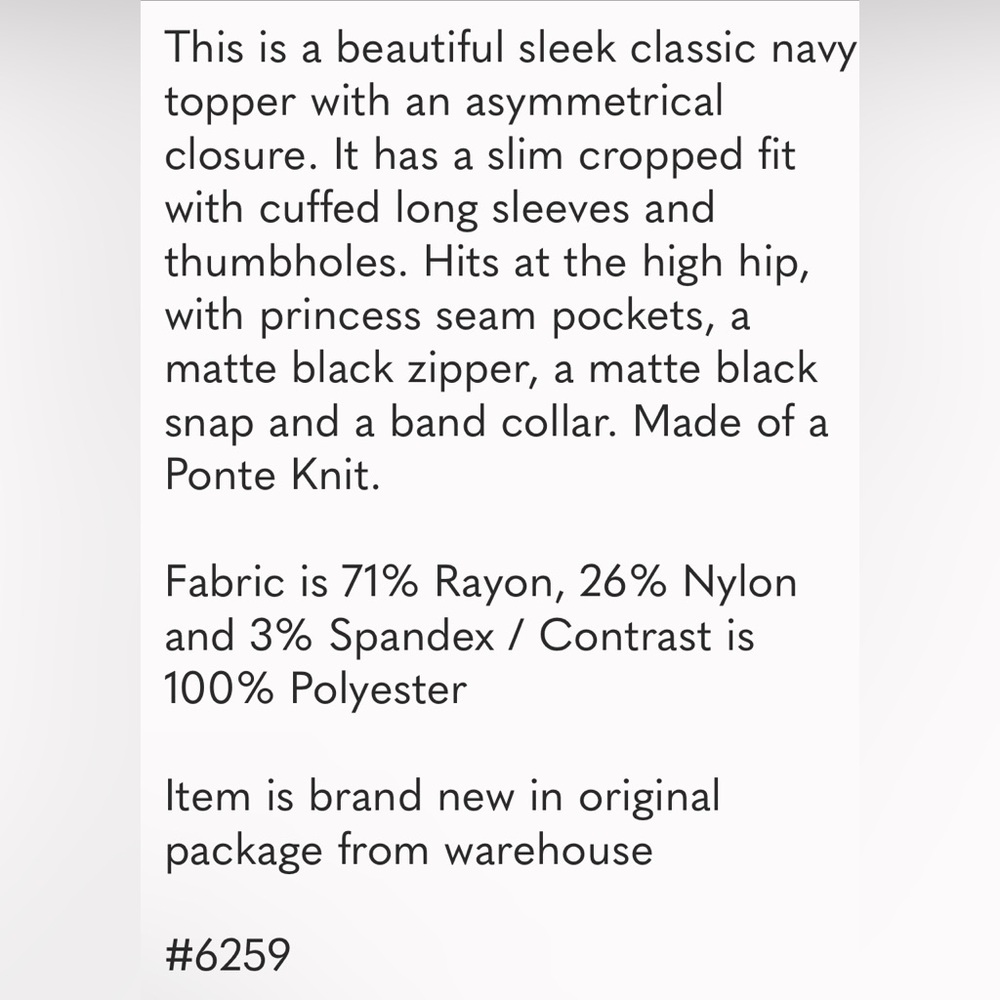 LAST CHANCE | NWT |  Cabi 6259 Admiral Jacket - Picture 4 of 5